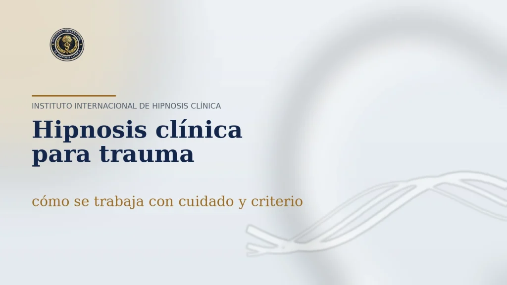 Portada del artículo sobre hipnosis clínica para trauma del Instituto Internacional de Hipnosis Clínica