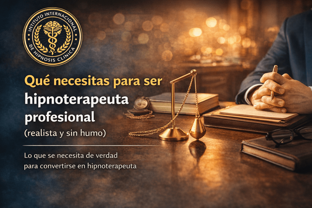 imagen editorial sobre lo necesario para ser hipnoterapeuta profesional con formación y criterio clínico