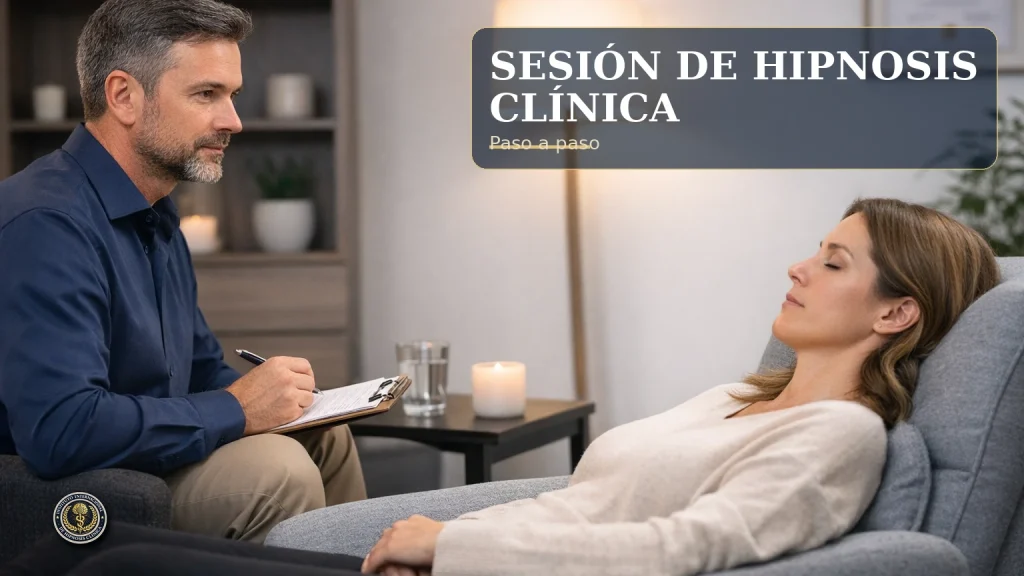 sesión de hipnosis clínica en consulta profesional paso a paso