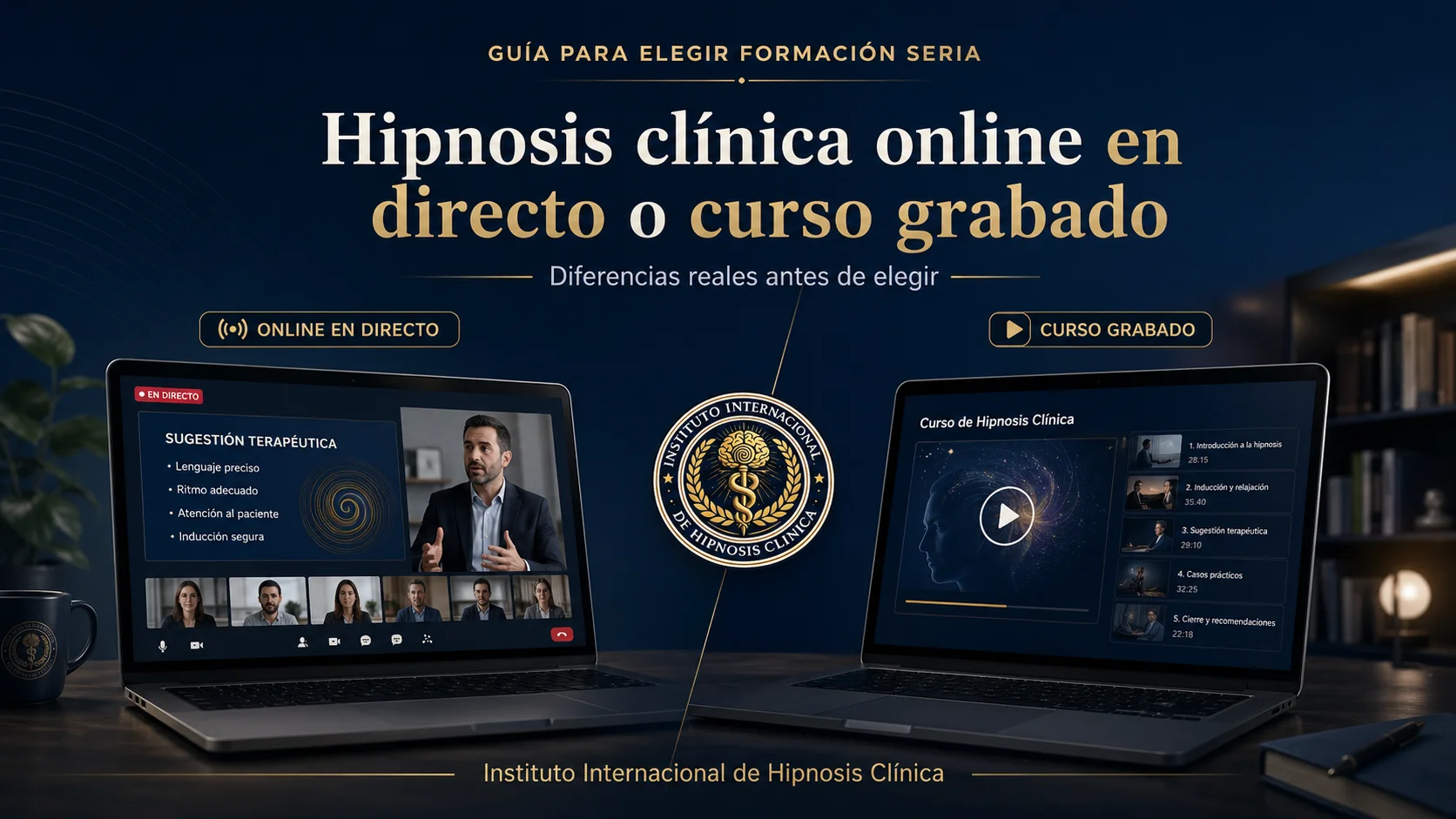 Hipnosis clínica online en directo o curso grabado IIHC Hipnosis clínica online en directo o curso grabado: diferencias reales antes de elegir una formación seria